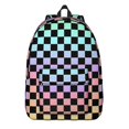 thumbnail image 1 of Rainbow Checkered Pattern Backpack for School, Cute School Bag with Adjustable Shoulder Straps and Padded Back, 15.7"x11.8"x5.5", 1 of 5