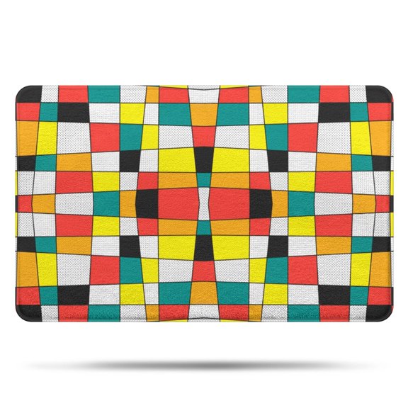 Rainbow Checkered Pattern Bathroom Rugs Mat,Non Slip Microfiber Bathroom Rug,Rubber Backing,Soft Bathroom Mats for Bathroom Floor,Tub and Shower,20x32in(50x80cm)
