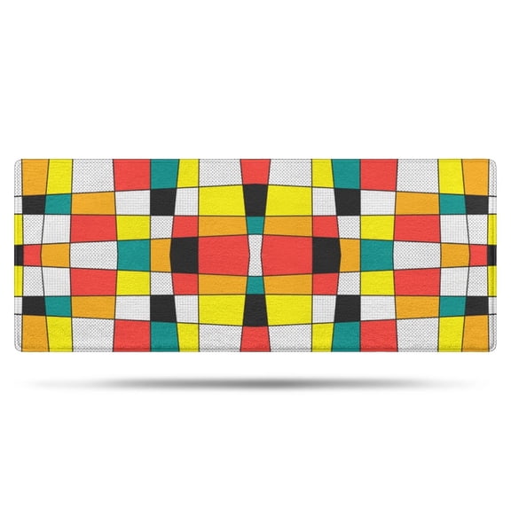 Rainbow Checkered Pattern Bathroom Rugs Mat,Non Slip Microfiber Bathroom Rug,Rubber Backing,Soft Bathroom Mats for Bathroom Floor,Tub and Shower,60x24in(150x60cm)