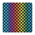 thumbnail image 1 of Rainbow Checkered Pattern Square Fitted Tablecloth with Elastic Edge,Square Table Cover,Washable Elastic Table Cover for Home Kitchen Party Decor 34"x34", 1 of 6