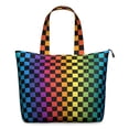 thumbnail image 1 of Rainbow Checkered Pattern Travel Tote Bags for Women Carry On,Large Weekender Bags for Women Travel,Multi Functional Duffle Bag for Work,Shopping,Sports, 1 of 5