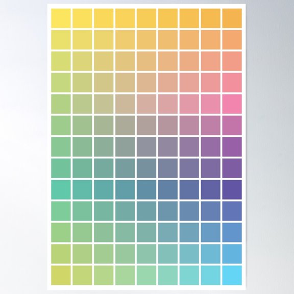 Rainbow Checkered Squares Poster Wall Art, Modern Wall Decor For Living Room Bedroom, 24x36 UNFRAMED