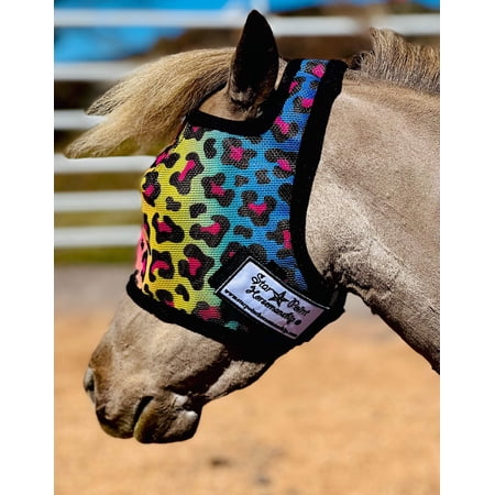 Rainbow Cheetah UV Fly Mask