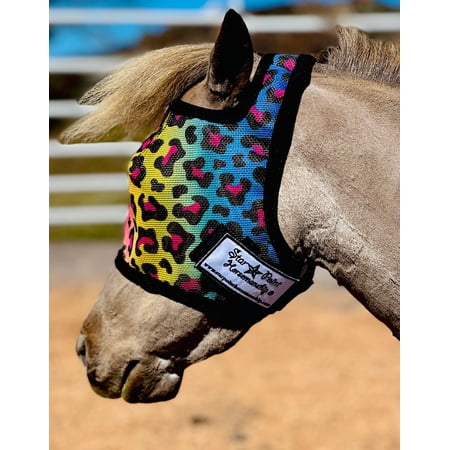 Rainbow Cheetah UV Fly Mask