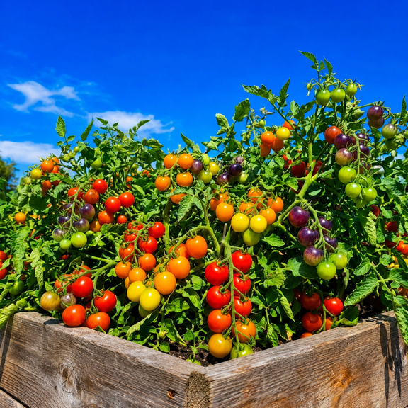 Rainbow Cherry Tomato Plant Live for Planting, Sweet Cherry Tomatoes Vegetables for Home Growing, 3-5 Inch Tall, 4 Inch Pot