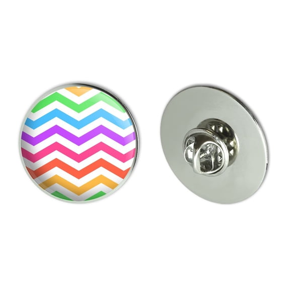 Rainbow Chevrons Zigzag Pattern Metal 1.1" Tie Tack Hat Lapel Pin Pinback