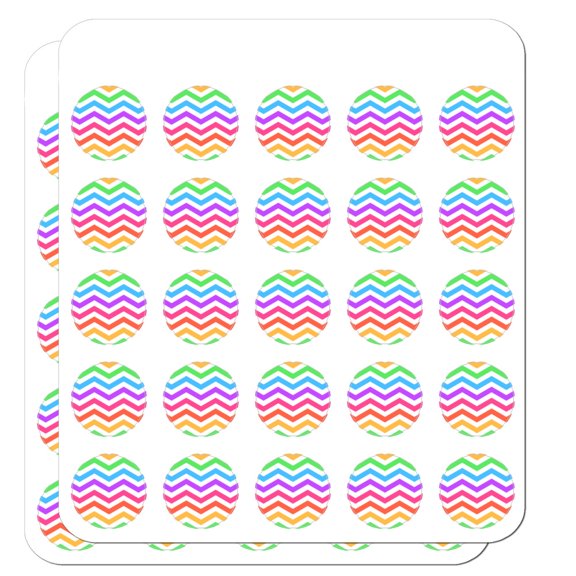 Rainbow Chevrons Zigzag Pattern Planner Calendar Scrapbooking Crafting Stickers