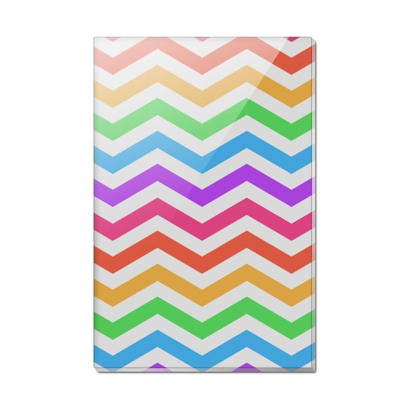 Rainbow Chevrons Zigzag Pattern Rectangle Acrylic Fridge Refrigerator Magnet
