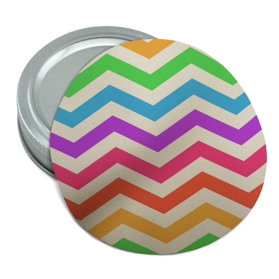 Rainbow Chevrons Zigzag Pattern Round Rubber Non-Slip Jar Gripper Lid Opener