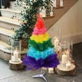 thumbnail image 1 of Rainbow Christmas Tree Ornament,Mini Christmas Tree with Lights,Tabletop Artificial Christmas Tree,Battery Powered Holiday Decoration for Desktop Window, 1 of 7