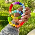 thumbnail image 1 of Rainbow Chunky Silicone Wristlet Keychain, 1 of 4