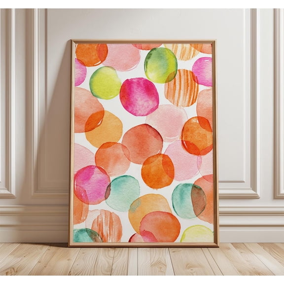 Rainbow Circles Modern Poster Unframed Paper Print