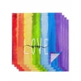 thumbnail image 1 of Rainbow Cloth Napkins Set of 4 Reusable Dinner Napkins, Cartoon Colorful Gradient Striped Funny Art Cocktail Napkin Washable Table Napkins for Wedding/Holiday Party/Baby Shower 20"x20", 1 of 7