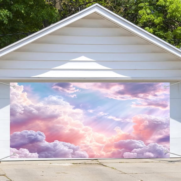 Rainbow Cloud Backdrop for Birthday Party Decorations Colorful Sky Girl Birthday Backdrop Background for Photography Baby Shower Banner Cake Table Studio Photo Props, 13X6 Ft