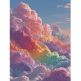 thumbnail image 1 of Rainbow Cloud Canvas Print, Vibrant Sky Pastel Art, Cheerful Kids & Dorm Room Matching Wall Decor Sets, 1 of 8
