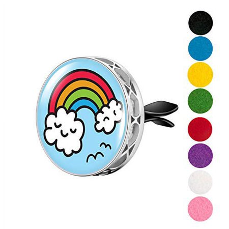 Rainbow Cloud Enamel Car Vent Diffuser w/pads and gift box
