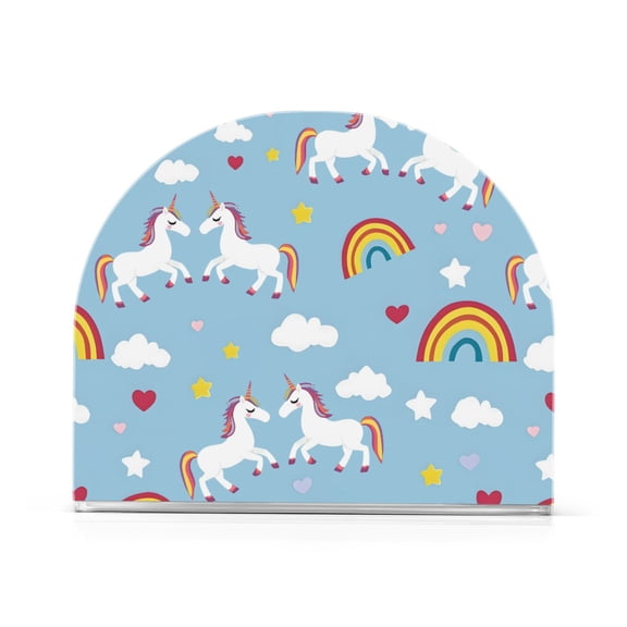 Rainbow Cloud Horse Pattern Napkin Holder Acrylic Napkin Dispenser Clear Modern Tabletop for Kitchen Counter