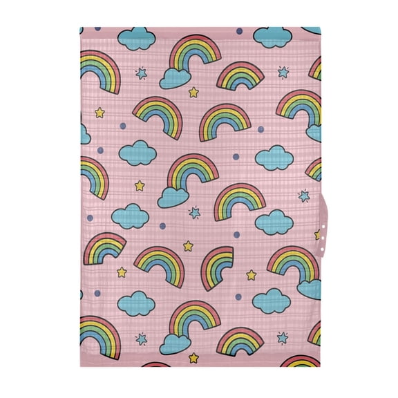 Rainbow Cloud Pattern Door Curtain Sheer Privacy Light Filtering Window Panel 1 Panel 25x40 Inch
