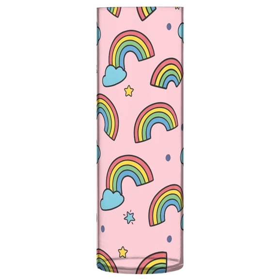 Rainbow Cloud Pattern Vase Flower Vase Clear Unbreakable Plastic Tall Decorative 11.8in