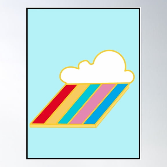Rainbow Cloud Poster Wall Art, Modern Wall Decor For Living Room Bedroom, 8x12 UNFRAMED
