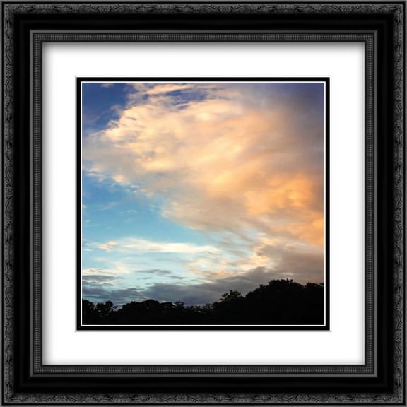 Rainbow Cloud Sq. II 2x Matted 20x20 Black Ornate Framed Art Print by Hausenflock, Alan