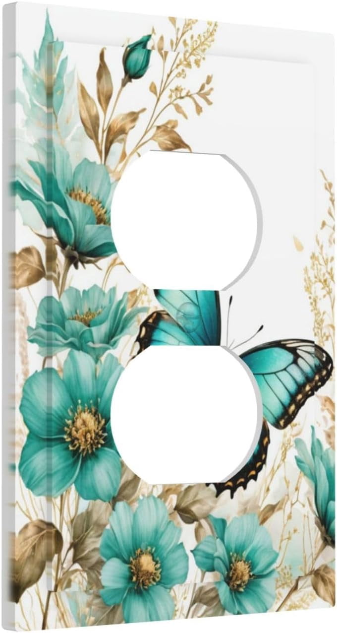 Art Plates River Watercolor Painting Outlet Cover - Decorative Metal Wall Plate For Single Gang Duplex Outlets, Made In USA