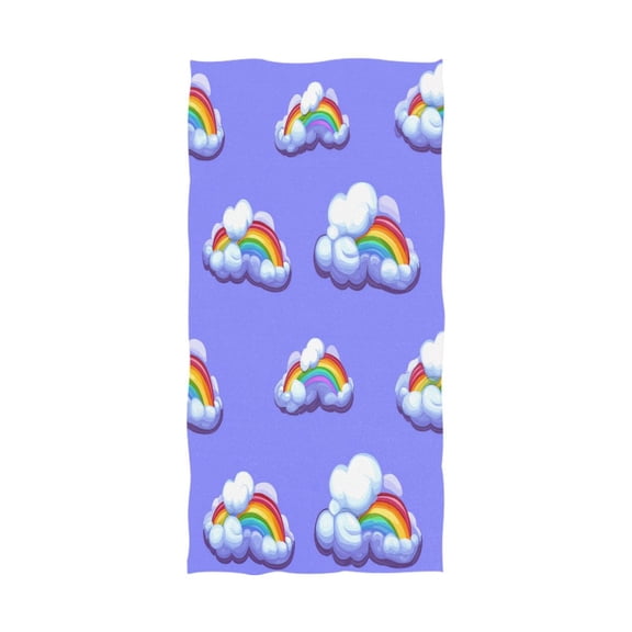 Rainbow Clouds Pattern 64''x32'' Bath Towels Lightweight Quick-Dry Breathable Soft for Gym Travel Swim