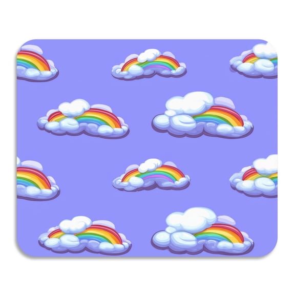 Rainbow Clouds Pattern Diatomaceous Earth Water Absorbent Mat, Anti-Slip Rubber Backing, 23.6" x 19.7"