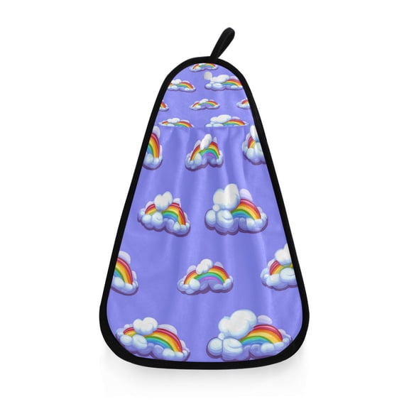 Rainbow Clouds Pattern Hanging Towel Hand Towel 16.53x12.20in Quick-Drying for Kitchen and Bathroom Use