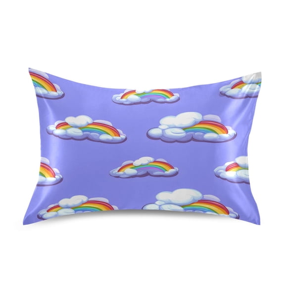 Rainbow Clouds Pattern Pillowcase Standard Size Luxury Silky Soft Wrinkle Resistant Envelope Closure 20x26in
