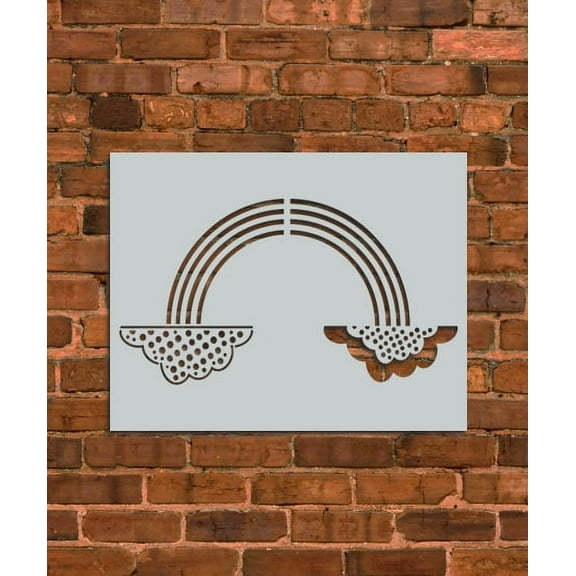 Rainbow Clouds Stencil