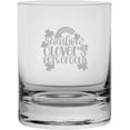 thumbnail image 1 of Rainbow Clovers Pots Of Gold St Patrick's Day Etched 10.25oz Crystal Rocks Whisky Glass, 1 of 1