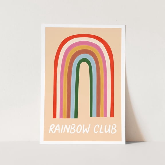 Rainbow Club Print, Childrens Rainbow Decor, Unframed Paper Poster 24x36in