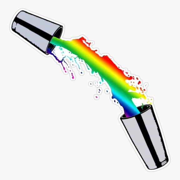 Rainbow Cocktail Bartender Bar Shaker Er, Phone Decal Water Bottle Stickers Car Decals, Funny Birthday Gift