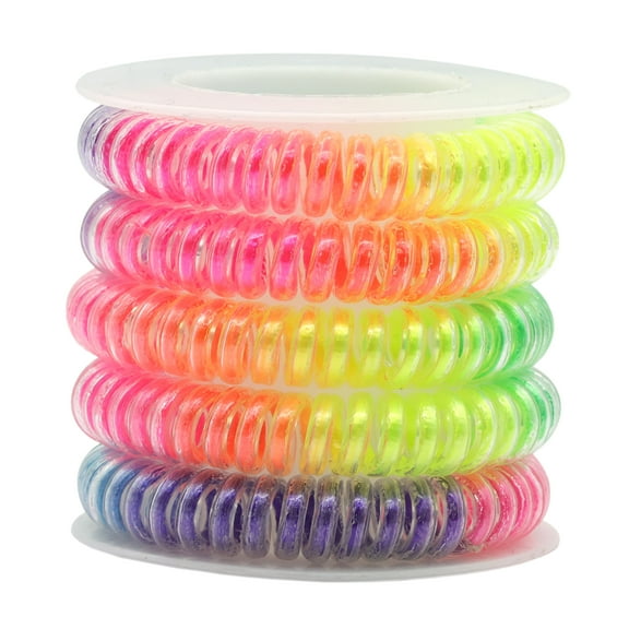 Rainbow Coil Bracelets by Creatology - 2.2" Plastic Stretch Bracelets for DIY Jewelry & Kids Crafts - 12 Pack
