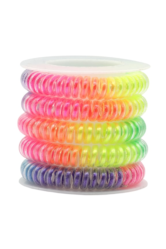 Rainbow Coil Bracelets by Creatology - 2.2" Plastic Stretch Bracelets for DIY Jewelry & Kids Crafts - 12 Pack
