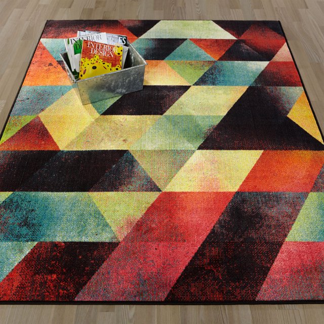 Rainbow Collection Modern Multicolor Abstract Art Deco Area Rugs