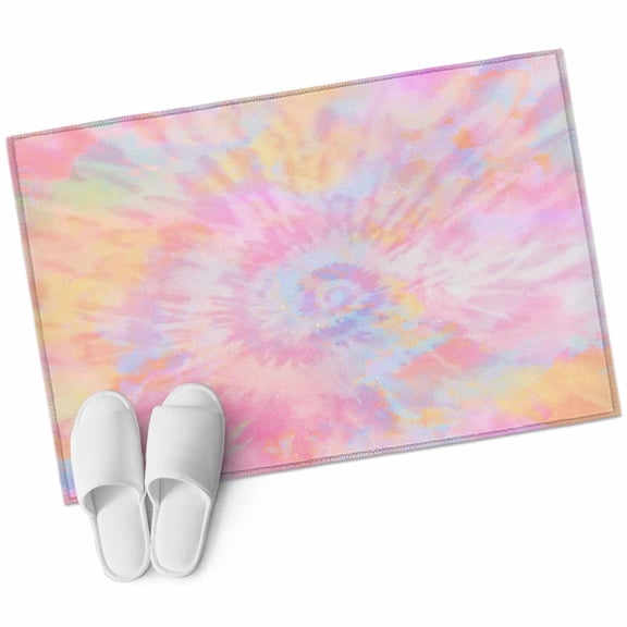 Rainbow Color 2'x3' Washable Rug, Fantasy Colorful Ombre Swirl Non-Slip Soft Doormat Area Rugs for Entrance Bathroom Bedsides, Carpet for Kitchen Bedroom, Entryway Floor Mat