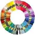 thumbnail image 1 of Rainbow Color Embroidery Floss 100 Skeins Per Pack with Cotton for Cross Stitch Threads Bracelet Yarn Craft Floss Embroidery Floss Set, 1 of 8