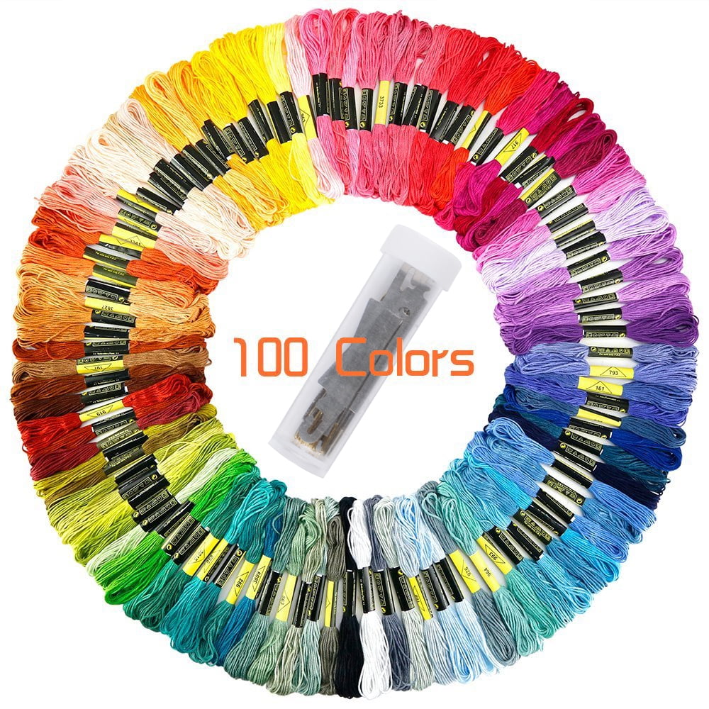 Suptree Embroidery Floss Cross Stitch Thread Friendship Bracelet String 100 Rainbow Color Crafts Floss