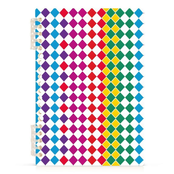 Rainbow Color Grid Spiral Journal Notebook College Ruled Notebook 8.3" x 5.7" A5 Lined Thick Paper Page