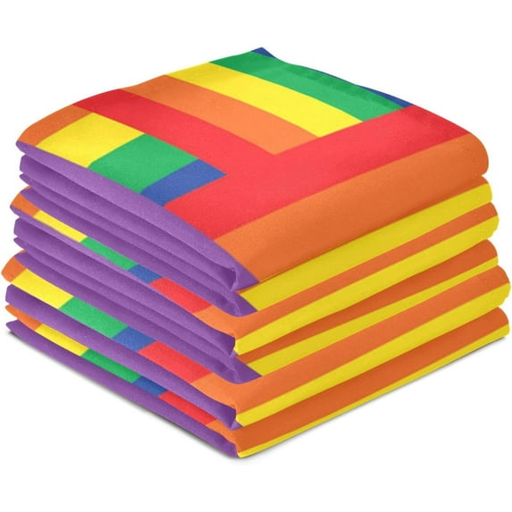 Rainbow Color Line Kitchen Towel, Dish Towels Quick Drying Tea Towels Absorbent Hand Towels for Kitchen Sink Dinner Table 28 x 18 Inches, Set of 6