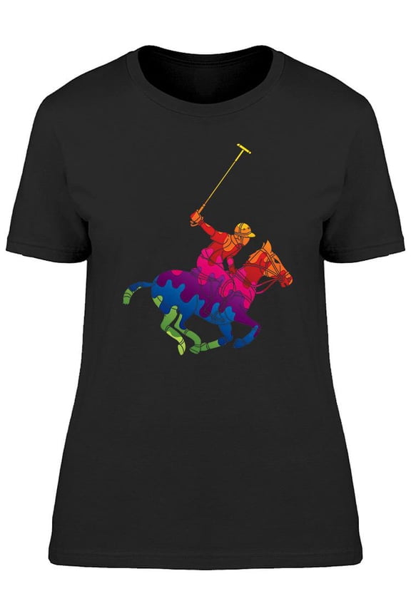 Rainbow Color Polo Athlete T-Shirt Women -Image by Shutterstock, Female Large