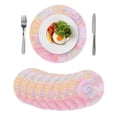 thumbnail image 1 of Rainbow Color Round 13 Inch Placemats Set of 8, Fantasy Colorful Ombre Swirl HeatResistant Non Slip Place Mats for Dining Table, Wipeable Braided Kitchen Table Mats for Housewarming, 1 of 9