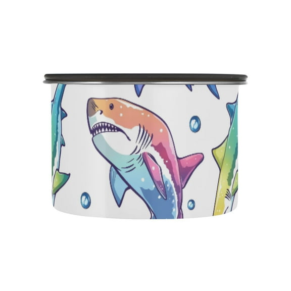 Rainbow Color Shark Bubble Airtight Coffee Bean Canister 17oz Food Storage Containers with Lids For Gournd, Tea, Sugar, Flour, Rice, Cereal, Candy Cookie Jar