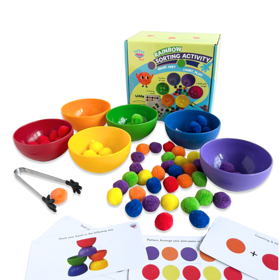 Rainbow Color Sorting Toy for Kids Ages 3-6 | Educational Sensory Counting, Sequencing & Matching Game | Montessori Preschool Learning Activity for Color Recognition & Fine Motor Skills