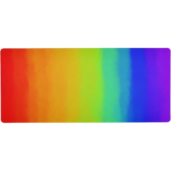 Rainbow Color Tie Dye Large Gaming Mouse Pad Big Mousepad Mice Keyboard Mat with Non-Slip Rubber Base for Computer Laptop Home & Office, 31.5 X 15.7 inch