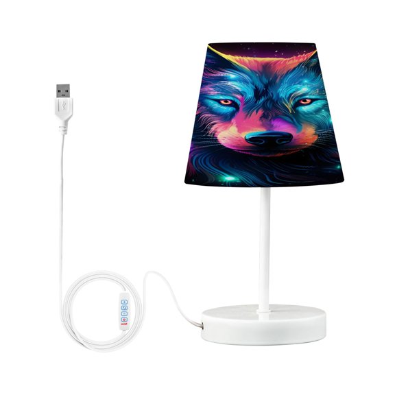 Rainbow Color Wolf Desk Lamp LED Table Nightstand Lamps with 3 Color Temperatures for Home Bedroom Living Room Decor 6x11