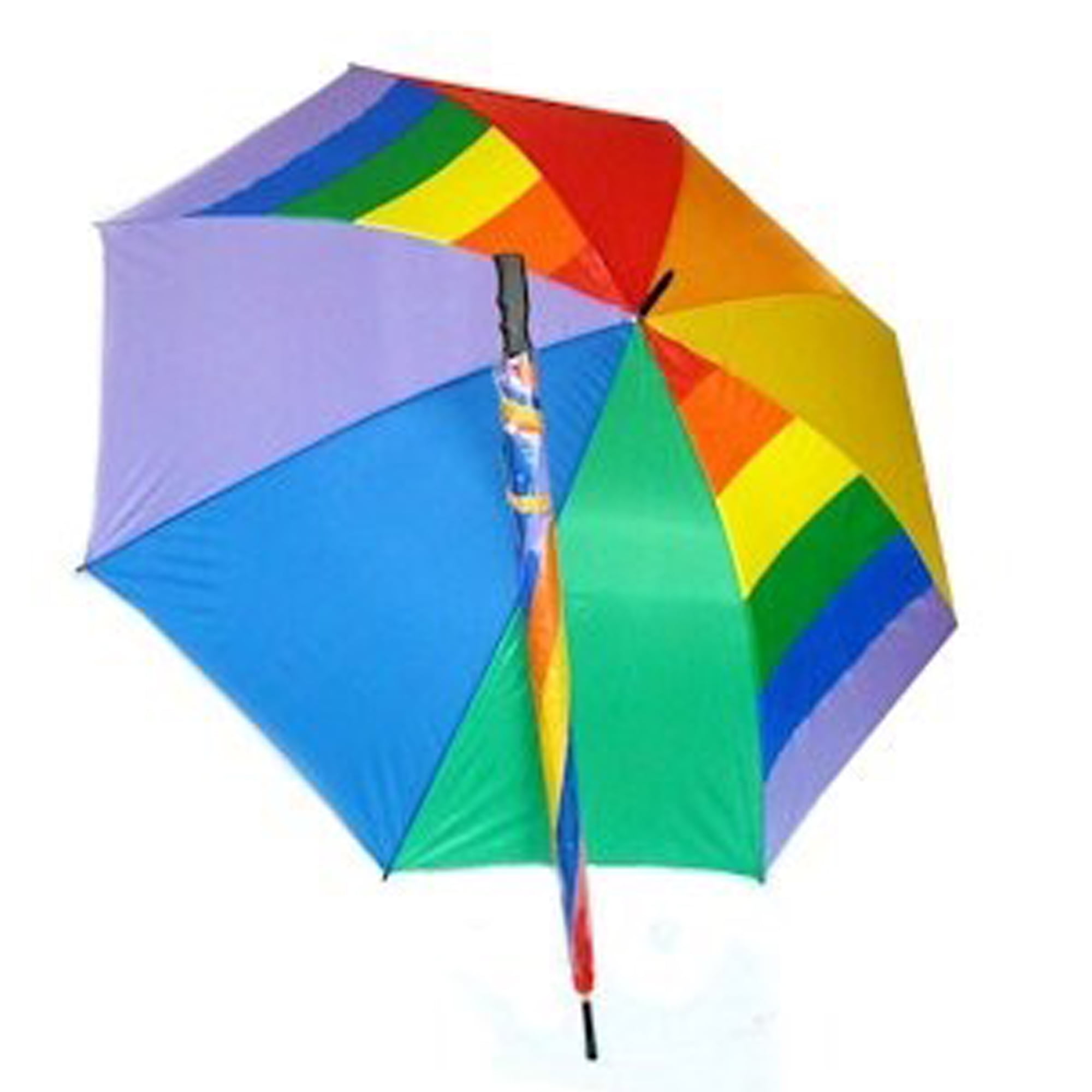 Rainbow Colored 8 Segment Manual Unisex Umbrella, 54-inch Arc