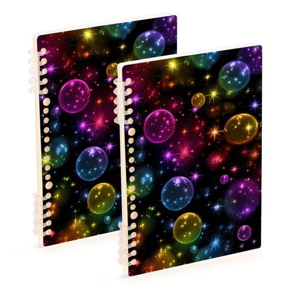 Rainbow Colored Bubbles Notebook Detachable Coil Notebook Diary Plan Book A5 Size 60 Pages 1 Pack